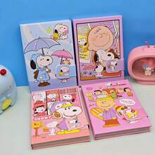 1 Set/1 Libro Cuaderno de Snoopy de dibujos animados con hebilla magnética de 32K, diario estudiantil lindo y de alta belleza Ins, lindo y hermoso, regalo para amigos, crear sorpresa, hermoso y asequible, regalo de Año Nuevo, regalo del Día de San Valentín, regalo de Pascua (estilo aleatorio) - Multicolor - Ver 2