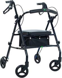 MEDICAL STORE Andadera Con Rueda De 6 Pulgada Rollator Andador De Acero Equipo De Rehabilitación Para Adultos Mayores Andador Rodante Para Personas Mayores Con Frenos De  Andador Plegable Para Apoyar A Una Persona Soporta hasta 135 Kg (Flama Verde) - Flama Azul - Ver 10
