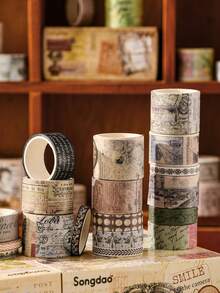 20 Rolls Vintage Washi Tape Set, Suitable For Scrapbooking, Diary, DIY Decoration, Fashion Washi Tape, Great Gift For Friends Planner - Multicolor - View 8