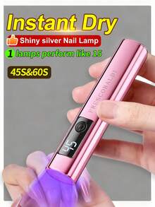 XEIJAYI 1pc Handheld Nail UV Light With Screen Display, Suitable For Gel Manicure, Mini Nail Lamp, Portable LED Nail Dryer, USB Nail Curing Machine, Quick Curing Nail & Foot Care Tool - Pink - View 4