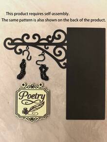 1件装 YOPPIX 书角酒馆标志牌 - 中世纪风格书架装饰，带悬挂支架，趣味书籍类型分隔牌，适用于家庭图书馆、书架整理和阅读角装饰