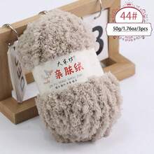 3 Balls X 50g/1.76oz Coral Velvet Knitted Blend Yarn For DIY Hand Knitting Scarf, Baby Blanket, Tote Bag - 50g/3 Pieces - View 22