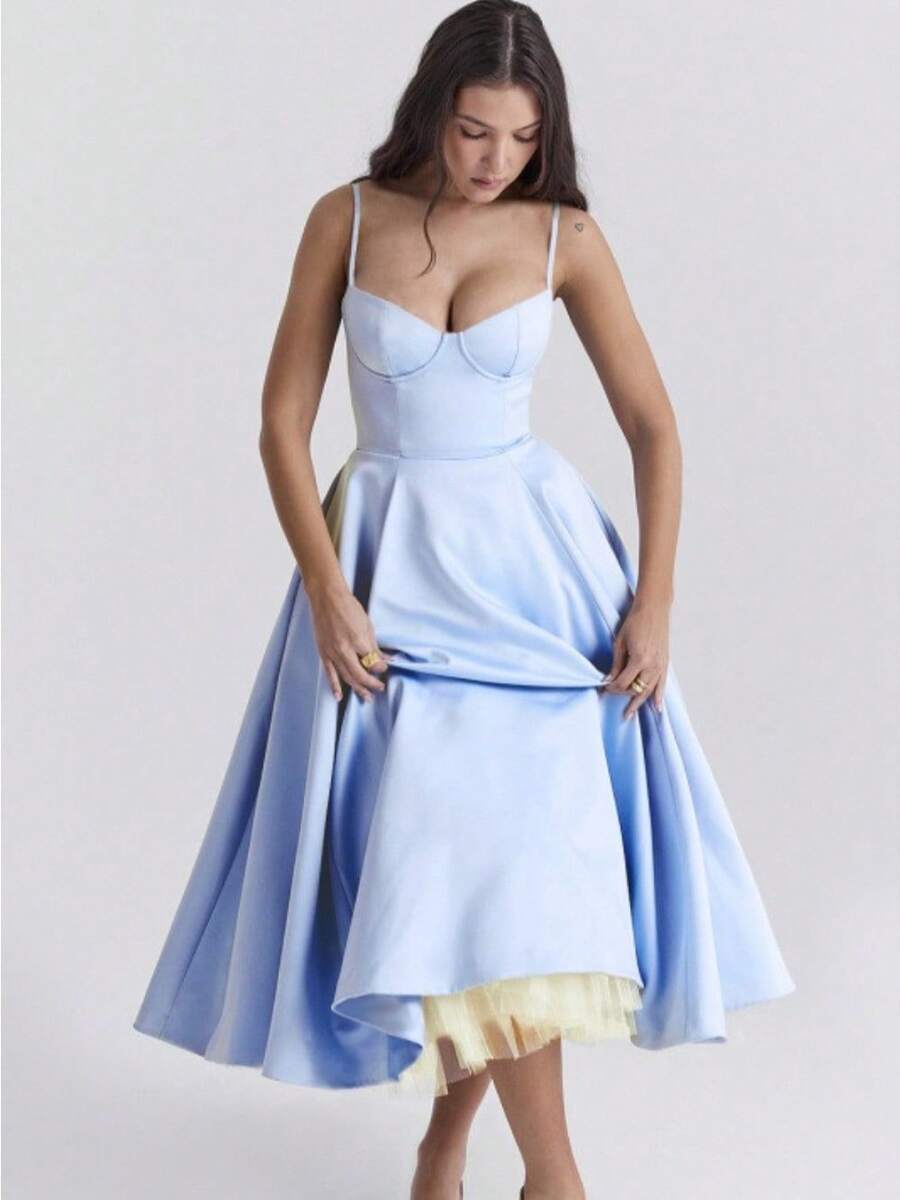 Vestidos Elegantes De Mujer Christmas Outfit Women Dresses For Women Christmas Dress Long Dresses For Women Winter Dresses For Women Black Dress Christmas Outfit Women Vacation Outfits Women - Màu xanh lam - Xem 1