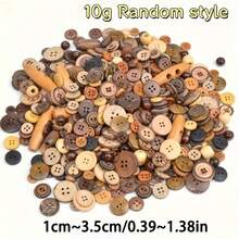 10/30/50/80/100/120/150/260克混合装木质纽扣，圆形工艺纽扣，缝纫纽扣，适用于DIY纽扣彩绘、手工饰品等。 - 彩色 - 查看 19