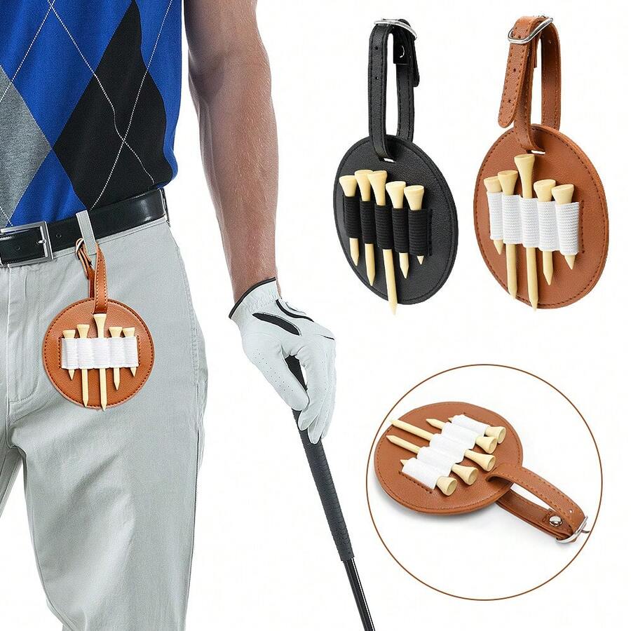 1pc Golf Spike Pouch, Outdoor Leather Golf Spike Storage Bag, Portable Golf Spike Holder - Ideal Gift For Golfers, Waist Hanging Storage Bag - Multicolor - View 1