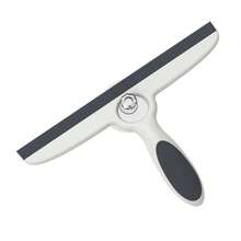 EHOMGUI Escobilla de vidrio limpiaparabrisas limpiador de espejos con gancho de palo herramienta de limpieza de goma para baño para limpieza de vidrio O58E - Gris Oscuro - Ver 8