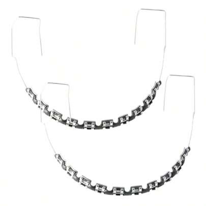 SLAW 1 Pair Of Temporary Tooth Decoration Teeth Retainer Practical Brackets Para Dientes Sturdy Retenedores De Dientes Ortodoncia Props For Dental Students To Practice Black