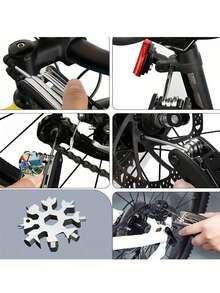 18-In-1 Snowflake Pattern Multi-Function Tool, Stainless Steel Wrench Set, Includes Flathead And Screwdrivers, Portable Keychain Multi-Tool, Suitable For Daily Use, Compact , Highly Practical, Ideal For Men, Also A Unique Gift For DIY Enthusiasts And Outdoor Lovers, Suitable For Valentine's Day, Thanksgiving, And New Year, 1pc - Multicolor - View 5