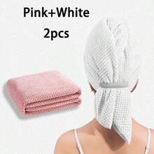 1pc Women's Large Size Microfiber Hair Towel, Soft Quick-Dry Headband With Elastic Edge For Wet Curly Long Hair, Anti-Frizz Microfiber Towel - Multicolor - View 21