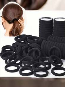 100 chiếc dây buộc tóc co giãn dày dặn, màu trơn, kiểu búi tóc dễ thương cho bé gái, độ đàn hồi cao, dây buộc tóc dày dặn co giãn tốt cho nữ, phụ kiện tóc đuôi ngựa cao, dây buộc tóc, dây chun, dây buộc tóc cho trang phục thể thao, chạy bộ, tập gym. - màu đen - Xem 6