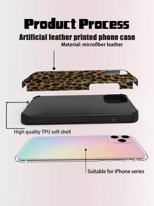 Cheetah,Leopard Print 1pc Leopard Pattern Faux Leather Anti-Fall Anti-Shock Resonance Design Soft Phone Case Compatible With Apple 17 Pro Max/16 Pro Max/16 Plus/13 Pro Max/14 Pro Max 13 14 11 12 Pro 11/15 Pro, Galaxy S24 Ultra, Resonance Design Craftsmanship, Holiday Gift