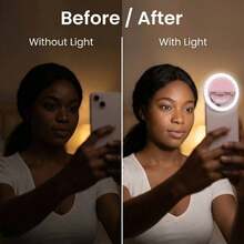 1个便携式LED自拍环形灯，手机灯，镜前化妆灯，直播夹灯自拍灯，USB充电，3种照明模式，便携式照明，美颜光环灯，适用于直播、视频会议照明、摄影摄像、修甲、睫毛嫁接，触摸按键控制，房间装饰，完美的情人节礼物，游戏装备，150mAh电池 - 環形燈 - 查看 5