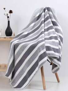 1pc/2pcs Soft & Comfortable Skin-Friendly Bath Towel, Striped Quick-Drying Super Absorbent Microfiber Coral Fleece Towel, Suitable For All Seasons, Unisex Adult, Gray, 34*75cm/70*140cm/90*180cm, Multi-Purpose For Bathroom, Shower, Swimming, Gym & More - Multicolor - View 11
