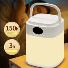 Luz nocturna LED con control remoto, lámpara de mesita de noche con carga USB, luz ambiente de mesita de noche - Blanco - Ver 6