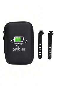 Túi đựng đồ mini di động, túi đựng cáp sạc điện thoại có họa tiết cáp sạc, hộp đựng kiểu ví có khóa kéo, hộp đựng phụ kiện kỹ thuật số, hộp đựng tai nghe không dây/Bluetooth, thích hợp cho công việc, du lịch, trường học, đại học, văn phòng và các dịp khác, có 4 kiểu dáng, lý tưởng làm quà tặng sinh nhật, tiệc tùng và kỷ niệm. - màu đen - Xem 15