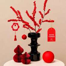 1/2/4/6pcs Red Foldable Paper Honeycomb Lanterns Decor, Lucky Bag Spring Festival Figurine Hanging Ornaments, Traditional Chinese New Year Celebration Decorations, Non-Electric Lunar New Year Lanterns, Wedding Lanterns, Wall Hanging, Holiday Party Room Decor, Chinese New Year Gifts - Multicolor - View 9