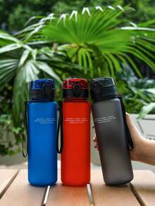 1件 700ml/25oz 啞光簡約圖案運動水壺，防漏瓶口，附手提繩，耐用，4色可選，Back T，開學第一天 - 彩色 - 查看 7