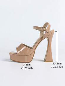 High Heel Platform Rhinestone Decor Runway Model Sandals, Comfortable Wear, Spring Summer Outfits - Coral Pink - View 5