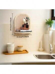 1 buc. Suport de depozitare pentru camera bebelușului, montat pe perete, suport de afișare a plantelor din ratan pentru camerele copiilor, ușor de instalat, suport de afișare pentru jucării și materiale de citit pentru copii, cel mai bun cadou de Crăciun pentru bebelușul tău, cadou de duș