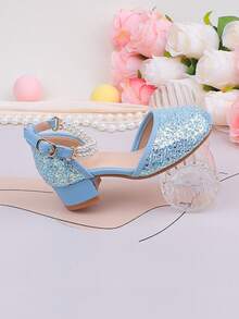 Hochzeitsfeier Abend Urlaub süß niedlich Blumenmädchen Mädchen Ballettschuhe geeignet für große mittlere kleine Mädchen Kinderschuhe Babyschuhe klassisch vielseitig kleine Ballettschuhe Mädchen Mode blaue Perle vier Jahreszeiten Urlaub High Heel Blockabsatz Ballettschuhe formelles Kleid Kleid Aufführung passender Rock Aufführungsschuhe Tanz Mary Jane Prinzessin Schuhe Cut Out Ballettschuhe - Blau - Übersicht 9