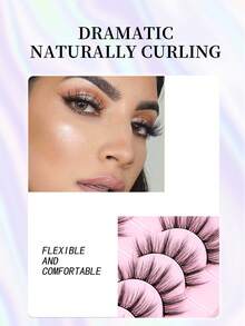 10 pares de pestañas postizas de ojos de gato esponjosas y dramáticas, con efecto de elevación en las esquinas exteriores que alarga la forma de los ojos, fáciles de aplicar para principiantes, reutilizables para múltiples ocasiones como el Festival de Eid y las noches de henna - Negro - Ver 4