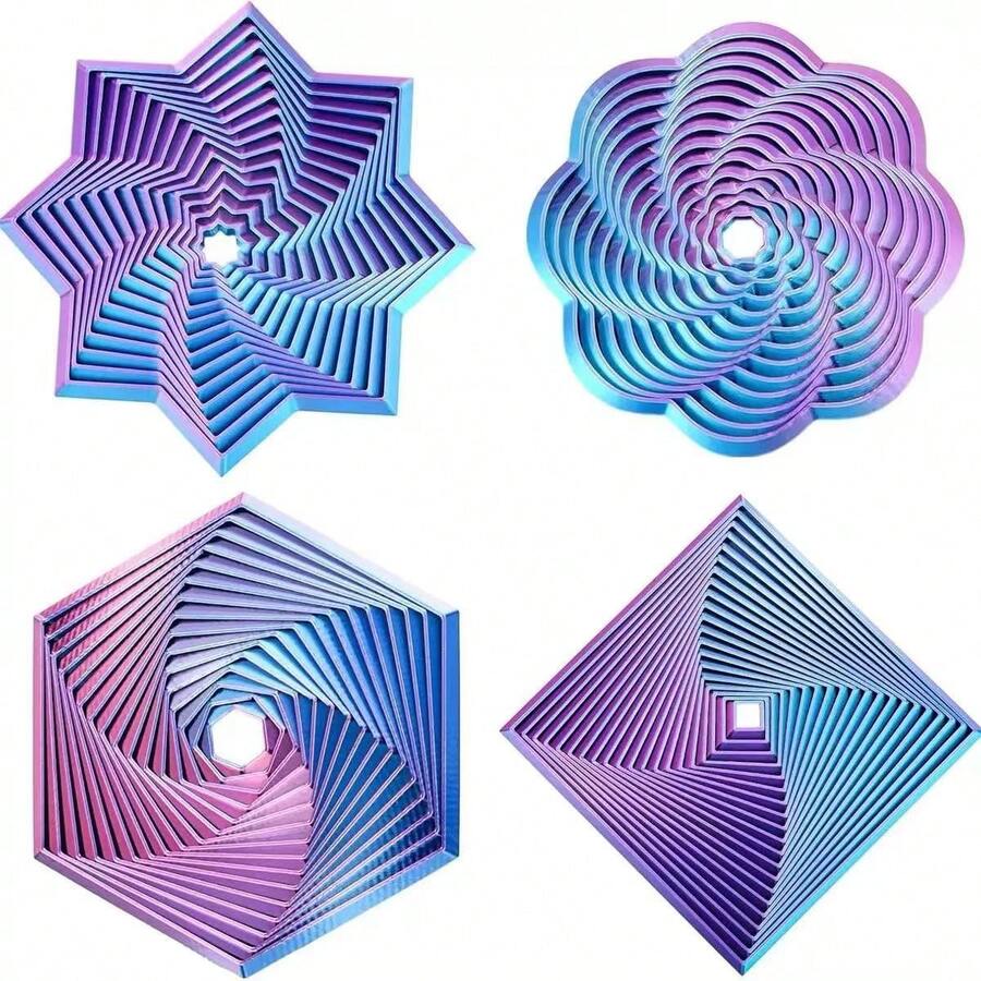 3D Printed Fidget Toy, Fractal Hexagon Design, Rotational Spiral, Sensory Stress Relief Toy, Suitable As Holiday, Christmas, Birthday Gift (Light Purple)