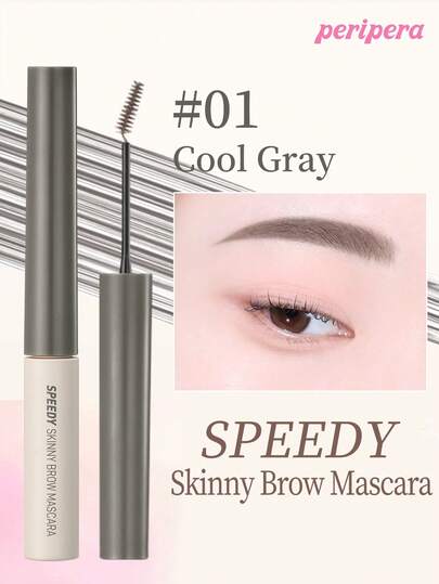 Peripera K-Beauty SPEEDY SKINNY BROWCARA，眉毛定型膏，超细刷头，轻松打造精致眉妆，防水染眉胶，持久不晕染，眉毛定型液，眉毛填充，丰盈眉毛定型膏，配备眉刀刷，强力定型染眉胶，韩式彩妆
