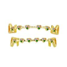 2-Piece Set Hip-Hop Fashion Gold Teeth Heart Full Diamond  Teeth Set Daily Personality  Rap Accessories - 多色-B - 查看 10