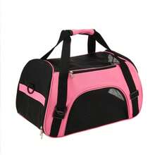 Transportín para gatos, transportador de viaje para mascotas con bordes suaves, cómodo, portátil y plegable, bolso para mascotas para gatos, perros y cachorros, aprobado por aerolíneas (tamaño pequeño). - Rosa - Ver 10