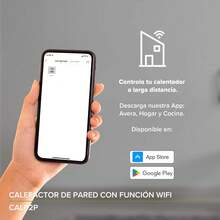 AVERA Calentador de Ambiente para Pared Ideal para Interiores de Aluminio, con Termostato Ajustable, Temporizador y Control Remoto, Resistente al Agua, Hogar, Oficina, Home Office, Calefacción, CAL02P - 1 - Ver 4