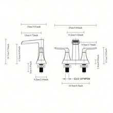方形双把手浴室水龙头 - 不锈钢冷热水双控，扁平设计，带供水软管，现代简约风格 - 黑色 - 查看 2