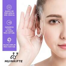 Audífono retroauricular con amplificación de audio, adecuado para usuarios de edad avanzada, con reducción inteligente del ruido y control de volumen. - Camel - Ver 5