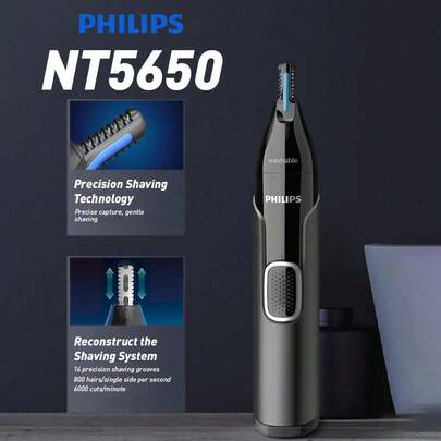  Philips Series NT5650/16 5000 Battery-Operated Nose, Ear And Eyebrow Trimmer