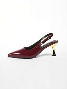 2025 Spring French Style Pointed Toe Backless Flat Sandals For Women, Elegant Lady-Like Design - Burgundy - View 6