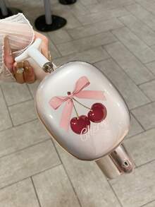 "1 Pair Pink Transparent Cherry Bow Letter Print Earpad Cover Compatible With AirPods Max - Soft TPU Protective Shell, Shockproof Scratch-Resistant Headphone Case Compatible With Apple Over-Ear Wireless Headphones" - Pink - View 5