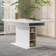 Drehbar,Sherpa-Stoff, 2er-Set,Mit Handläufe,Modern Und Schlicht,Esszimmerstuhl,Weiss - White5 - View 4