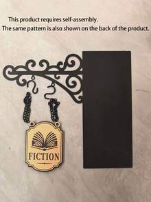 1件装 YOPPIX 书角酒馆标志牌 - 中世纪风格书架装饰，带悬挂支架，趣味书籍类型分隔牌，适用于家庭图书馆、书架整理和阅读角装饰