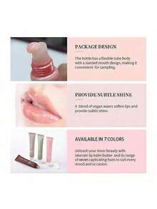 4pcs Lip Butter Balm - Conditioning Lip Mask And Lip Balm For Instant Moisture, Shine And Hydration - Sheer-Tinted, Soothing Lip Care - 彩色 - 查看 5