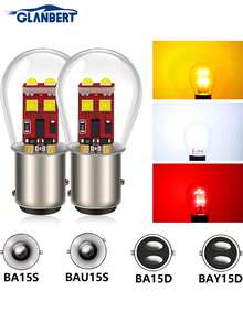 GLANBERT 2pcs Car Turn Signal Light Auto Lamp Stop Lighting Bulbs Tail Lights Low Beam Reverse Brake Lights 1156 1157 BA15S BAU15S BA15D BAY15D