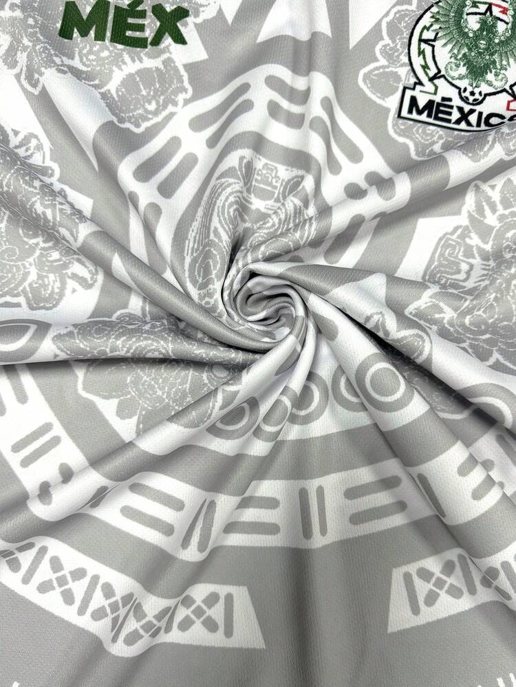 Camiseta de fútbol de talla grande para hombres de México y camiseta gráfica de cuello redondo para jóvenes de México, con estampados de criaturas mitológicas y de moda. Ideal para ver los partidos de México, entrenamientos de fútbol, entrenamientos en el gimnasio, fiestas y uso diario. Un regalo perfecto para hombres, padres y fanáticos del fútbol norteamericano. Blanco primaveral - Blanco - Añade 5