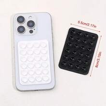 1pc Silicone Octagonal Cup Phone Sticky Holder, Double-Sided Silicone Suction Cup Phone Case Stand, Hands-Free Phone Accessory Strong Clip Holder, Suitable For Selfie And Video Recording - Clear - View 3