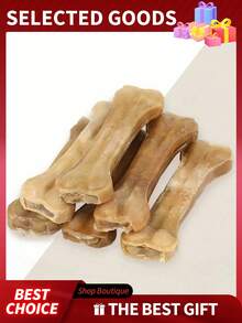 1 Pack Natural Rawhide Bone Dog Chew Toy With Beef Flavor, Wear-Resistant, Bite-Resistant,Teeth Cleaning And Promoting Healthy Oral Development - Multicolor - View 2