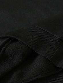 Disney Stitch Letter Pattern Print, Soft And Warm Boys' Hoodie, Suitable For Boys' Daily Wear, Parent-Child Outings And Other Scenarios. - 黑色 - 查看 5