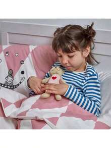 IKEA دمية دب تيدي من فابلر بيورن، تصميم لطيف، خامة ناعمة، ديكور مثالي بجانب السرير للبنات، طول 21 سم (وردي)