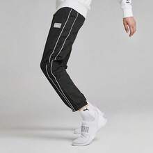 Puma男褲運動褲復古線體拼接休閒抽繩收口長褲599336-01 - 黑色 - 查看 1