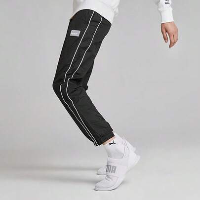 Puma Men's Pants, Retro-Style Sweatpants, Casual Drawstring Hem, Long Pants, 599336-01