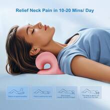 1 Pc Neck And Shoulder Relaxer, Neck Stretcher, Cervical Traction For Pain And Cervical Alignment, Chiropractic Pillow, Neck Stretcher For Pain Relief, Ergonomic Neck Pillow, Neck Hunch Corrector - Hồng - Xem 3
