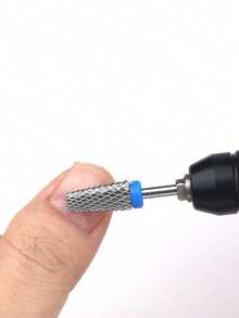 1pc Tungsten Carbide Nail Drill Bit, Cross Grooved Fast Removal Gel, Nail Polish Remover Sanding Head For Nail Art Electric Manicure Machine - Blue - View 4