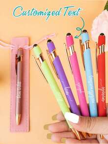 Customized Wedding Ballpoint Pens, Name Engraving Available, Personalized Gel Pens, Fun Custom Nurse Pens, Customizable Couple Pens, Customizable Wedding Crafts, Teacher Pens, Smooth Writing, Business Engraved Ballpoint Pens. Ideal As Birthday Gifts, Teacher's Day Gifts, Office Gifts - Multicolor - View 1