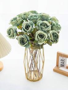 1 pièce/3/240 pièces Fleurs de rose artificielles en soie, bouquets de roses artificielles, plantes artificielles pour le printemps et l'automne, décoration de vase pour la maison, la salle à manger, la chambre à coucher, la fête des mères, la Saint-Valentin, l'anniversaire, les fêtes, la décoration de jardin extérieur - Multicolore - Voir 24
